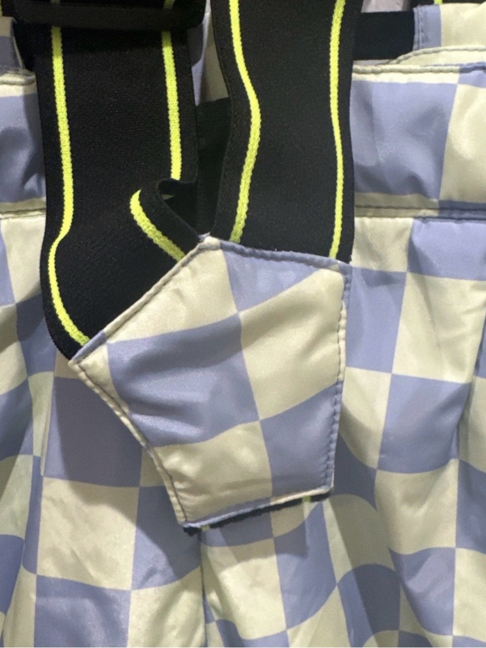 Zara Kids Checkered Snow Ski Pants Purple Yellow Insulated Bib 13-14 164cm - Picture 13 of 13